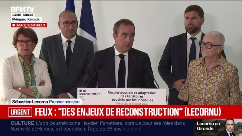 INCENDIES: DES « ENJEUX DE RECONSTRUCTION » ÉGALEMENT EN CORSE ET DANS LE VAR, DÉCLARE LE PREMIER MINISTRE SÉBASTIEN LECORNU, DEPUIS MÉRIGNAC, EN GIRONDE