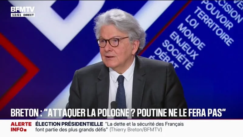 OTAN: « ON A DONC INTÉRÊT À SE PRÉPARER À NOTRE RÉPONSE COORDONNÉE » EN CAS DE MENACE D’ATTAQUE RUSSE DE LA LITUANIE OU DE LA POLOGNE, AFFIRME THIERRY BRETON, ANCIEN COMMISSAIRE EUROPÉEN