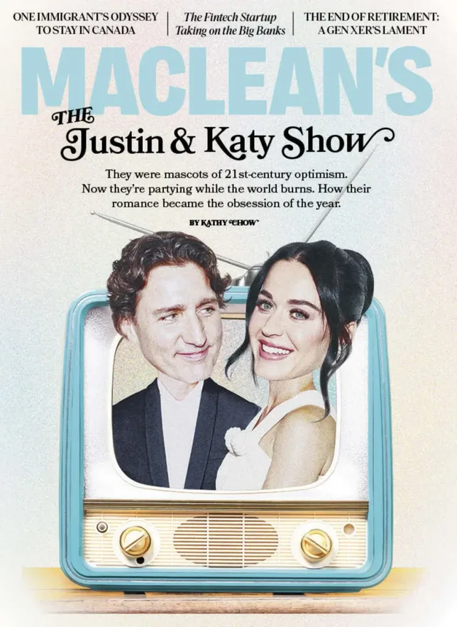 ‘‘JUSTIN TRUDEAU ET KATY PERRY FONT LA FÊTE PENDANT QUE LE MONDE BRÛLE”
