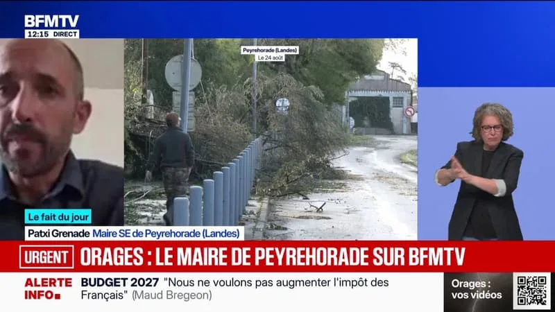 ORAGES DANS LES LANDES: « LES DÉGÂTS SONT TRÈS IMPORTANTS, ÉNORMÉMENT D’ARBRES SONT TOMBÉS », DÉCLARE PATXI GRENADE, MAIRE DE PEYREHORADE