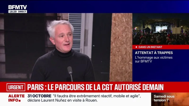 MANIFESTATION DU 31 OCTOBRE: « LE TRIBUNAL A DONNÉ RAISON AUX ORGANISATIONS SYNDICALES », RÉAGIT THOMAS VACHERON, SECRÉTAIRE CONFÉDÉRAL DE LA CGT