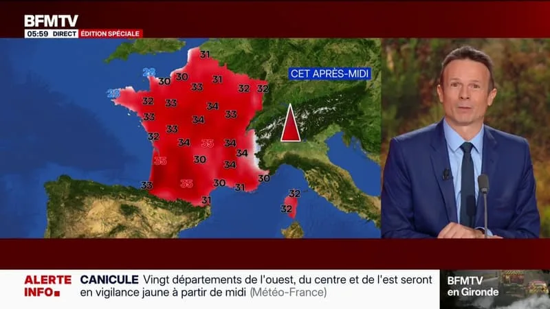 LA NOUVELLE VAGUE DE CHALEUR DÉBUTE: LA MÉTÉO DU MARDI 28 JUILLET 2026