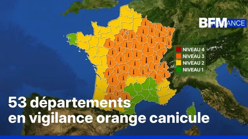 53 DÉPARTEMENTS PLACÉS EN VIGILANCE ORANGE CANICULE À PARTIR DE CE 19 JUIN