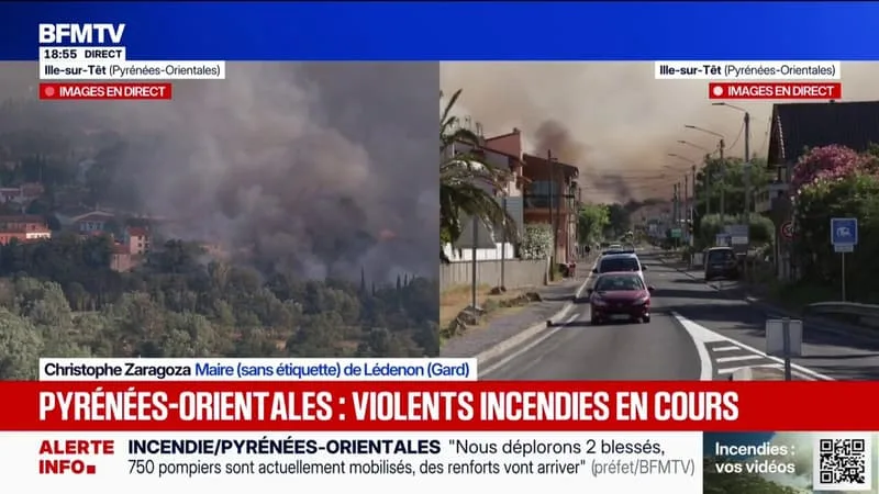 INCENDIE DANS LE GARD: « LES POMPIERS ONT DU MAL À ÉTEINDRE LE FEU » À CAUSE DES MAUVAISES CONDITIONS MÉTÉOROLOGIQUES, EXPLIQUE CHRISTOPHE ZARAGOZA, MAIRE DE LÉDENON (GARD)