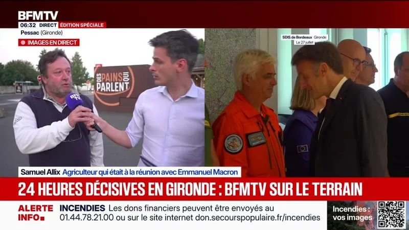 « J’AI APPRIS HIER SOIR QU’ON AURAIT L’AUTORISATION DE TRAVAILLER AUJOURD’HUI, SOUS DÉROGATION, EN FAISANT EXTRÊMEMENT ATTENTION », DÉCLARE SAMUEL ALLIX, AGRICULTEUR QUI ÉTAIT À LA RÉUNION AVEC EMMANUEL MACRON
