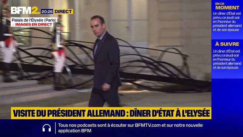 VISITE DU PRÉSIDENT ALLEMAND: LE PREMIER MINISTRE SÉBASTIEN LECORNU ARRIVE À L’ÉLYSÉE POUR LE DÎNER D’ÉTAT