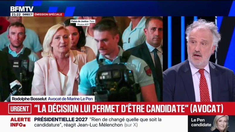 MARINE LE PEN CONDAMNÉE EN APPEL: « ON A CONSTATÉ QUE LA DÉCISION LUI PERMETTAIT D’ÊTRE CANDIDATE », EXPLIQUE SON AVOCAT RODOLPHE BOSSELUT