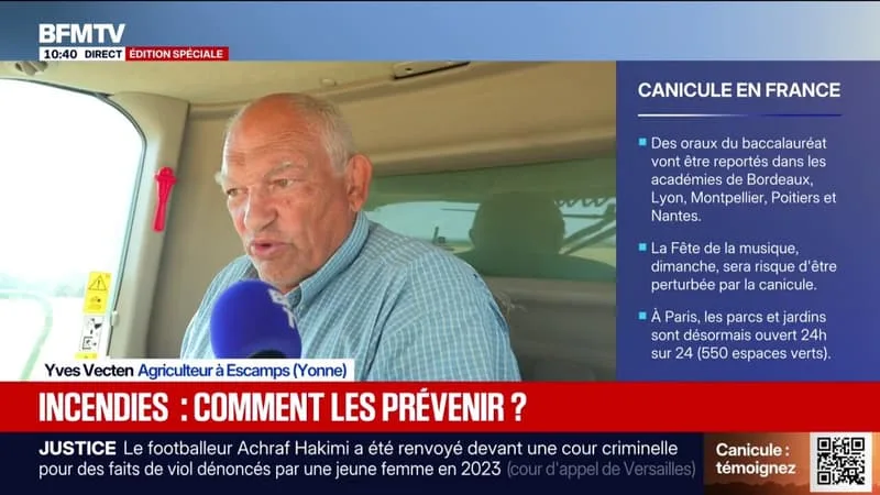 CANICULE: DANS L’YONNE, LES AGRICULTEURS REDOUBLENT DE VIGILANCE POUR ÉVITER LES DÉPARTS DE FEU
