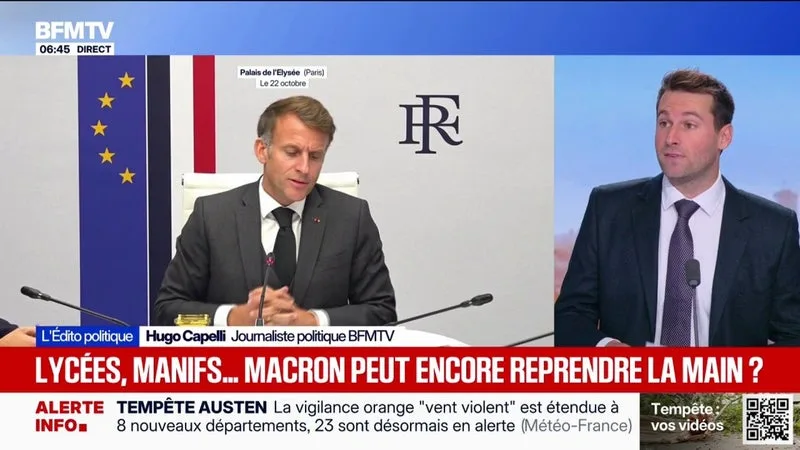 L’ÉDITO POLITIQUE – RENCONTRE AVEC LES SYNDICATS LYCÉENS, CONSEIL DE DÉFENSE: EMMANUEL MACRON VEUT INCARNER « LE RETOUR À L’ORDRE »