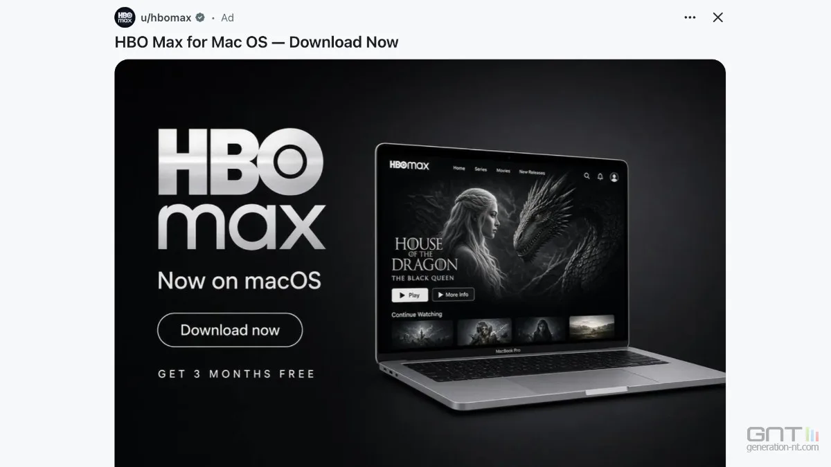 UN COMPTE REDDIT DE HBO MAX COMPROMIS POUR DU MALVERTISING