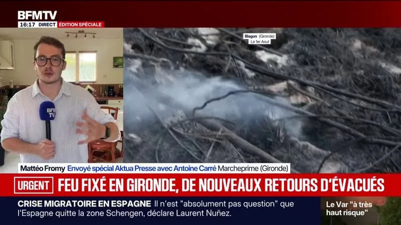 FEU FIXÉ EN GIRONDE: LES ÉVACUÉS ONT PU RENTRER CHEZ EUX