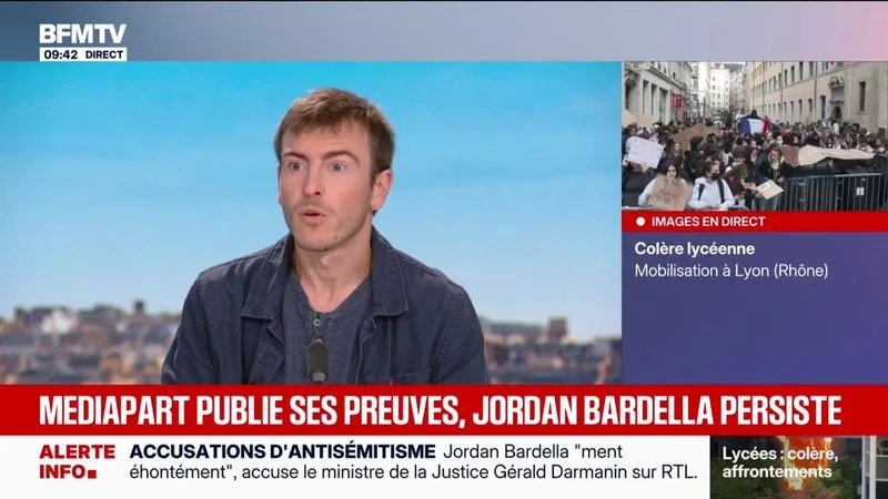 ÉCRITS ANTISÉMITES ATTRIBUÉS À JORDAN BARDELLA: « NOUS AVONS LA PREUVE QUE CES CONVERSATIONS N’ONT PAS ÉTÉ ALTÉRÉES », AFFIRME ANTTON ROUGET, CO-AUTEUR DE L’ENQUÊTE DE MEDIAPART