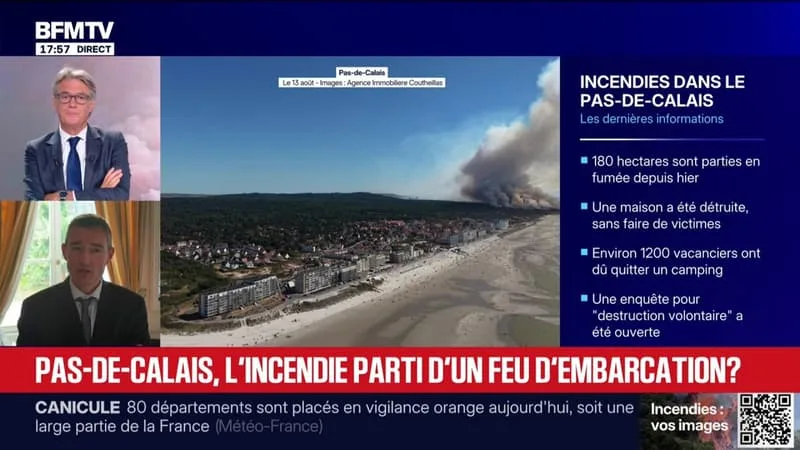 INCENDIE DANS LE PAS-DE-CALAIS: « PLUS DE 230 POMPIERS MOBILISÉS ET DES MOYENS AÉRIENS INÉDITS », INDIQUE LE DIRECTEUR DU PRÉFET DU PAS-DE-CALAIS