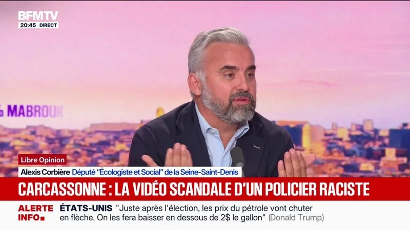 PROPOS RACISTES DE POLICIERS À CARCASSONNE: « IL Y A DU RACISME DANS LA POLICE ET IL FAUT ÊTRE INTRAITABLE », AFFIRME ALEXIS CORBIÈRE, DÉPUTÉ « ÉCOLOGISTE ET SOCIAL »