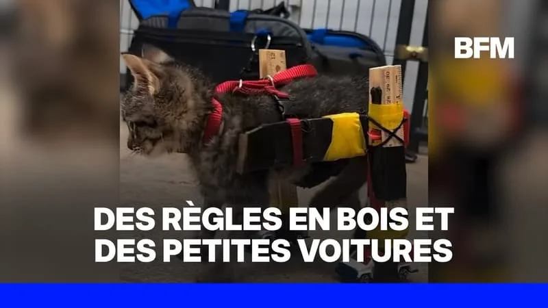 ÉTATS-UNIS: UN REFUGE FABRIQUE UN FAUTEUIL ROULANT POUR AIDER UN CHATON À MARCHER