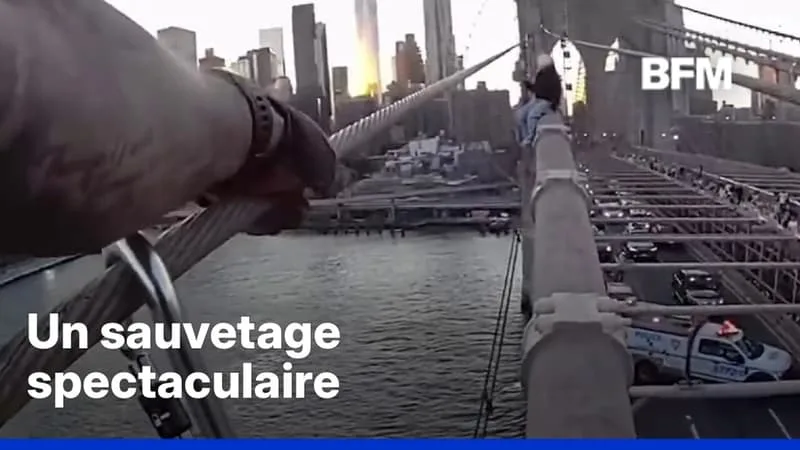 À NEW YORK, UNE FEMME SAUVÉE SUR LE PONT DE BROOKLYN DANS UNE OPÉRATION SPECTACULAIRE