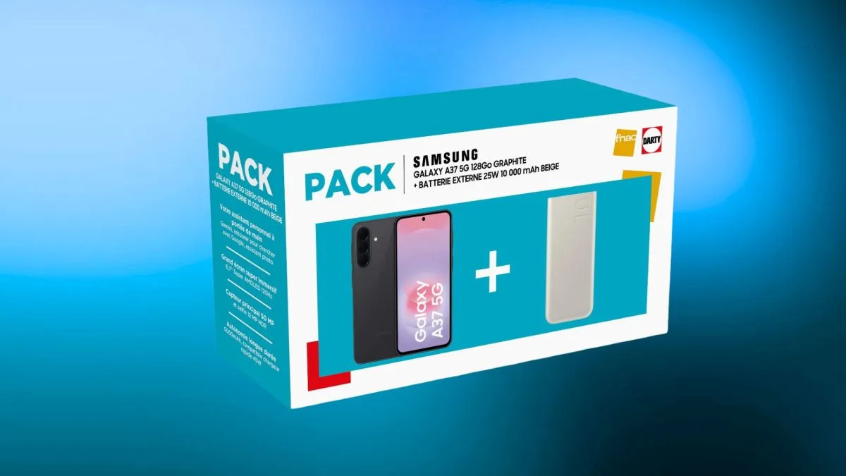 CE PACK AVEC LE SAMSUNG GALAXY A37 5G ET UNE BATTERIE EXTERNE DE 10 000 MAH MISE SUR L’AUTONOMIE ET L’ACCESSIBILITÉ AVEC 102 € DE RÉDUCTION
