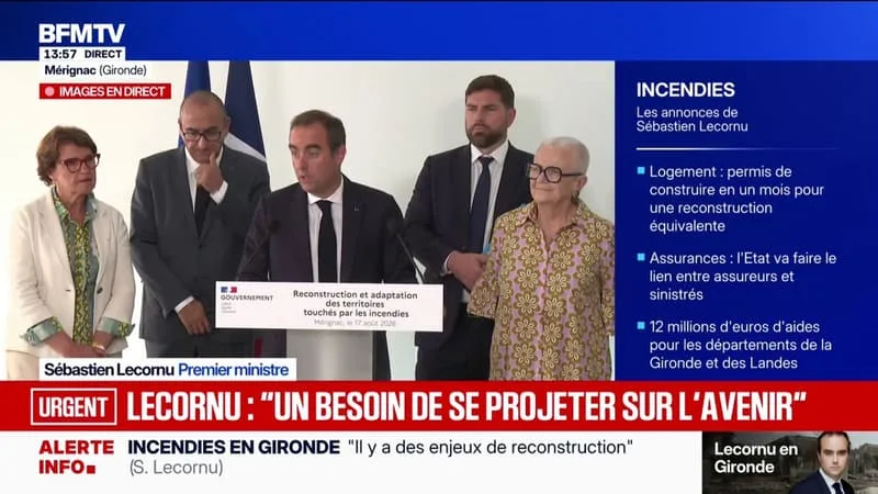 INCENDIES: SÉBASTIEN LECORNU SOUHAITE « REPRENDRE CE QUI AVAIT FONCTIONNÉ POUR NOTRE-DAME DE PARIS » EN AYANT UN ARTICLE DE LOI SPÉCIFIQUE POUR RECONSTRUIRE RAPIDEMENT