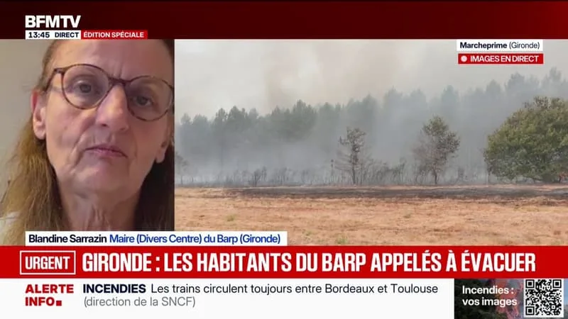 INCENDIE EN GIRONDE: « UNE PETITE CENTAINE DE PERSONNES (…) NE SOUHAITE PAS QUITTER LEUR DOMICILE », AFFIRME BLANDINE SARRAZIN, MAIRE DU BARP (GIRONDE)