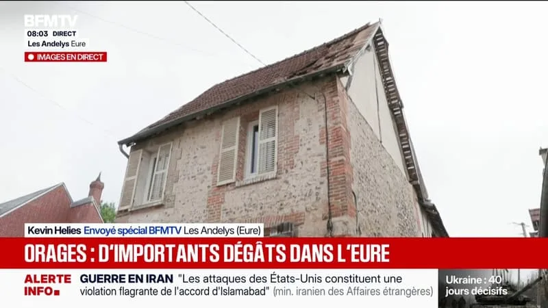 ORAGES: UNE PARTIE DE LA TOITURE D’UNE MAISON DANS L’EURE SOUFFLÉE PAR LES VENTS