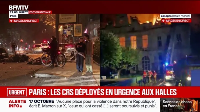 MOBILISATIONS DU 17 OCTOBRE: LA CRS 8 A ÉTÉ DÉPLOYÉE EN URGENCE AU FORUM DES HALLES À PARIS