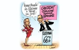 LE DESSIN DE CHAUNU : RAPHAËL GLUCKSMANN SAVOURE SA VICTOIRE À LA PRIMAIRE DE LA GAUCHE