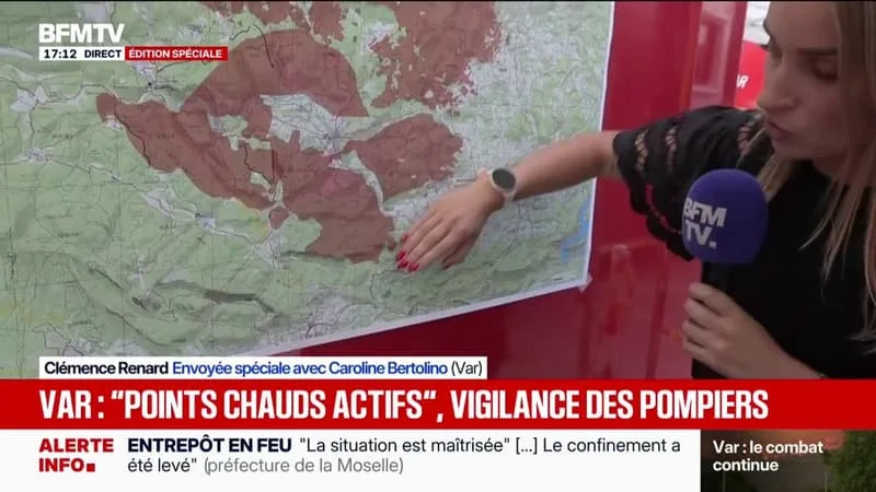 INCENDIE DANS LE VAR: MALGRÉ LA STABILISATION DU FEU, LES POMPIERS RESTENT VIGILANTS