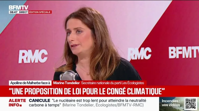 « LES MÊMES QUI CONTRIBUENT ET QUI ACCÉLÈRENT CE CHANGEMENT CLIMATIQUE SONT CEUX QUI EN SONT PRÉSERVÉS », DÉCLARE MARINE TONDELIER (LES ÉCOLOGISTES)