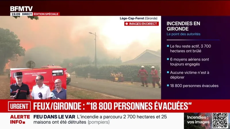 FEUX EN GIRONDE: « LE FEU N’EST PAS FIXÉ, NOUS N’Y ARRIVONS PAS », DÉPLORENT LES AUTORITÉS