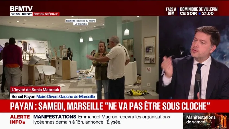 VIOLENCES DU 17 OCTOBRE: « J’AI VU DES POLICIERS, DES COMMERÇANTS, DES MANIFESTANTS QUI AVAIENT PEUR », RACONTE BENOÎT PAYAN, MAIRE DIVERS GAUCHE DE MARSEILLE