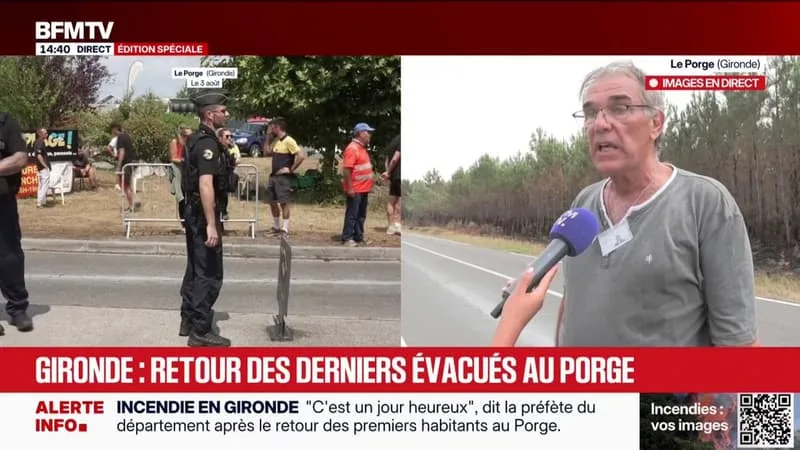 INCENDIE EN GIRONDE: LES HABITANTS DU PORGE ATTENDENT DE SAVOIR « SI LEUR MAISON EST TOUJOURS DEBOUT »