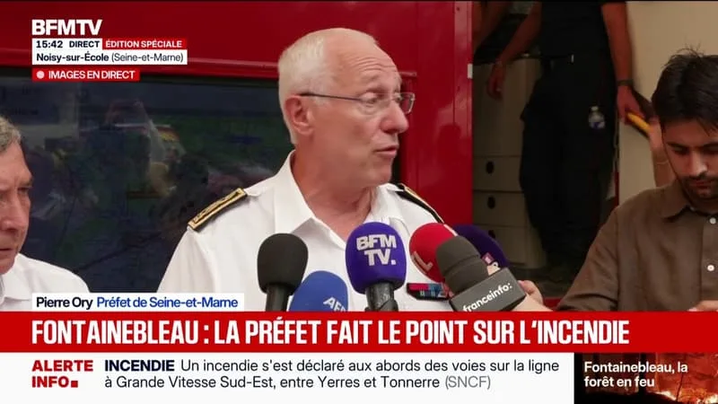FONTAINEBLEAU: LE PRÉFET DE SEINE-ET-MARNE ANNONCE QUE « L’INCENDIE MOBILISE PLUS DE 800 POMPIERS DEPUIS HIER »