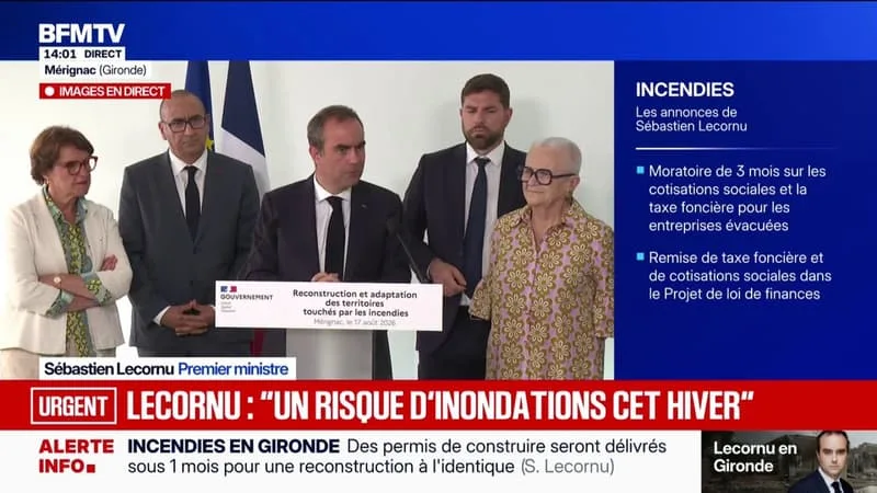 « UNE CATASTROPHE PEUT EN ANNONCER UNE AUTRE », ALERTE LE PREMIER MINISTRE SÉBASTIEN LECORNU, SUR « LE RISQUE INONDATION POUR L’HIVER PROCHAIN » SUITE AUX INCENDIES.