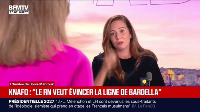 UNION DES DROITES: « JE NE CHERCHE PAS UN QUELCONQUE POSTE », DÉCLARE SARAH KNAFO (RECONQUÊTE) QUI REGRETTE QUE « LE RN VEUT ÉVINCER LA LIGNE DE JORDAN BARDELLA »