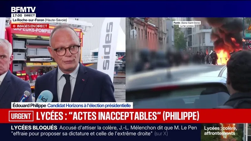 BLOCAGE DES LYCÉES: « LES IMAGES QUE NOUS VOYONS SONT EXTRÊMEMENT PRÉOCCUPANTES », ASSURE ÉDOUARD PHILIPPE, CANDIDAT HORIZONS À L’ÉLECTION PRÉSIDENTIELLE