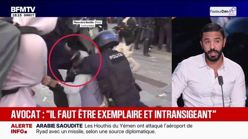 COUP DE GENOU D’UN POLICIER AU VISAGE D’UN JEUNE MANIFESTANT: « S’IL N’Y AVAIT PAS EU DE VIDÉO, IL N’Y AURAIT PAS EU DE DOSSIER », DÉCLARE ILYACINE MAALLAOUI, AVOCAT DU JEUNE HOMME