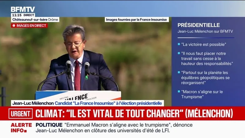 CLIMAT: « MACRON, PHILIPPE, ATTAL ONT ÉTÉ IRRESPONSABLES », ASSÈNE JEAN-LUC MÉLENCHON, CANDIDAT LFI À LA PRÉSIDENTIELLE, FACE À LA GESTION DES CONSÉQUENCES CLIMATIQUES DE CET ÉTÉ