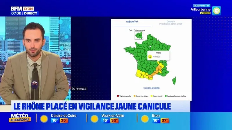 LE RHÔNE EN VIGILANCE JAUNE CANICULE