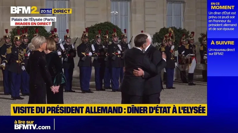 BRIGITTE ET EMMANUEL MACRON ACCUEILLENT LE PRÉSIDENT ALLEMAND ET SON ÉPOUSE POUR UN DÎNER D’ÉTAT