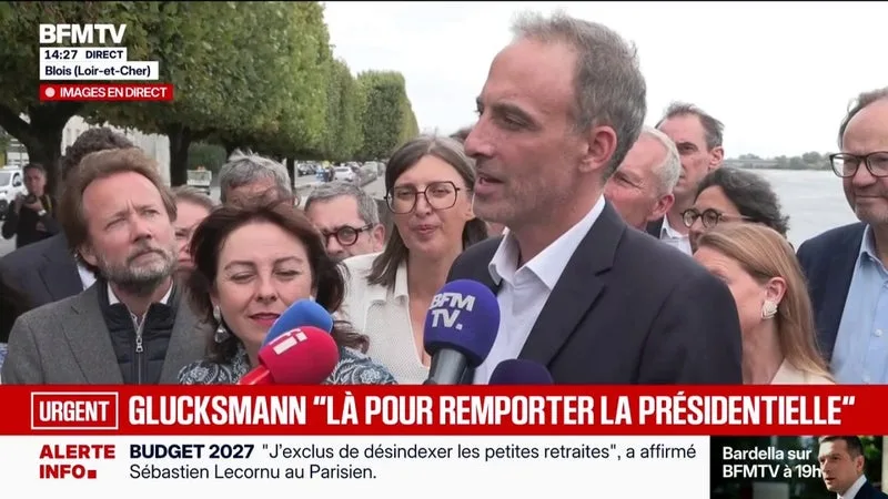 « ON VA TAXER LES MÉGA-HÉRITAGES, AU DESSUS DE DEUX MILLIONS D’EUROS », EXPLIQUE RAPHAËL GLUCKSMANN, CANDIDAT SOCIALISTE À L’ÉLECTION PRÉSIDENTIELLE, LORS DES JOURNÉES D’ÉTÉ DU PS À BLOIS
