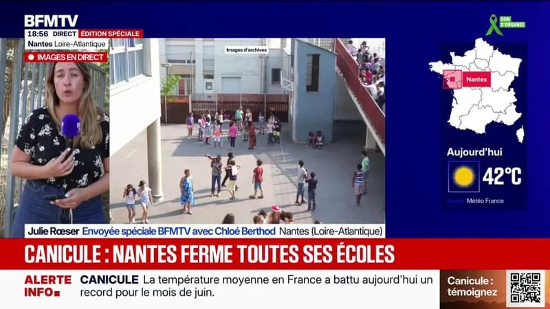 CANICULE: À NANTES, TOUTES LES ÉCOLES SONT FERMÉES