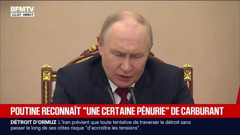 VLADIMIR POUTINE RECONNAÎT « UNE CERTAINE PÉNURIE » DE CARBURANT EN RUSSIE À CAUSE DES FRAPPES UKRAINIENNES