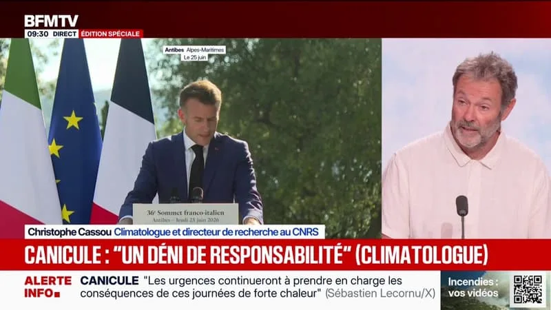 RÉCHAUFFEMENT CLIMATIQUE: « ON EST DANS UNE FORME DE DÉNI DE RESPONSABILITÉ ET DE VULNÉRABILITÉ », ASSURE CHRISTOPHE CASSOU, CLIMATOLOGUE ET DIRECTEUR DE RECHERCHE AU CNRS