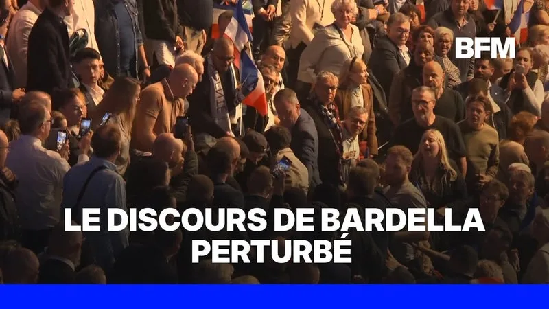 CONGRÈS DU RN: LE DISCOURS DE JORDAN BARDELLA PERTURBÉ, PLUSIEURS PERSONNES EXFILTRÉES