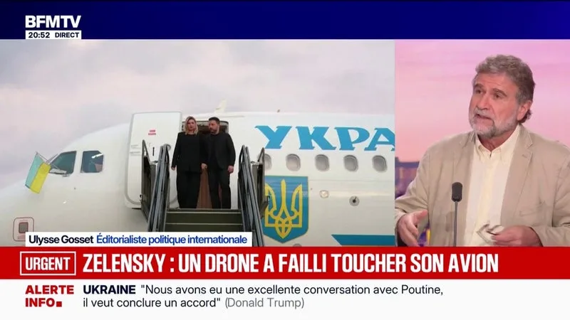 ALORS QU’IL DÉCOLLAIT POUR LA NORVÈGE, L’AVION DE VOLODYMYR ZELENSKY A FAILLI ÊTRE TOUCHÉ PAR UN DRONE