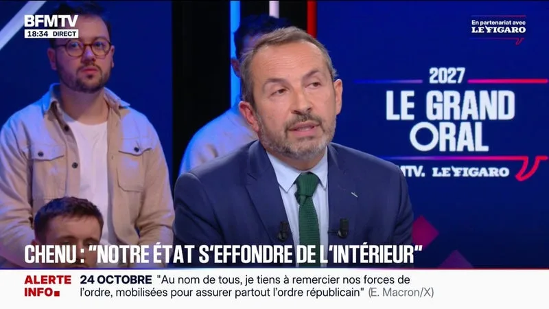 UNE DÉMISSION D’EMMANUEL MACRON « SERAIT UN SACRÉ BON SERVICE QU’IL RENDRAIT AU PAYS », IRONISE SÉBASTIEN CHENU, PRÉSIDENT DU GROUPE RN À L’ASSEMBLÉE NATIONALE