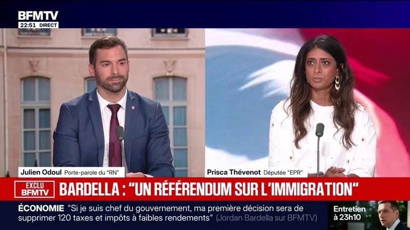 RÉFÉRENDUM SUR L’IMMIGRATION PROPOSÉ PAR LE RN: « LEUR SUJET DE CŒUR, LEUR SUJET DE PRÉDILECTION, C’EST L’IMMIGRATION », DÉCLARE PRISCA THÉVENOT, DÉPUTÉE EPR