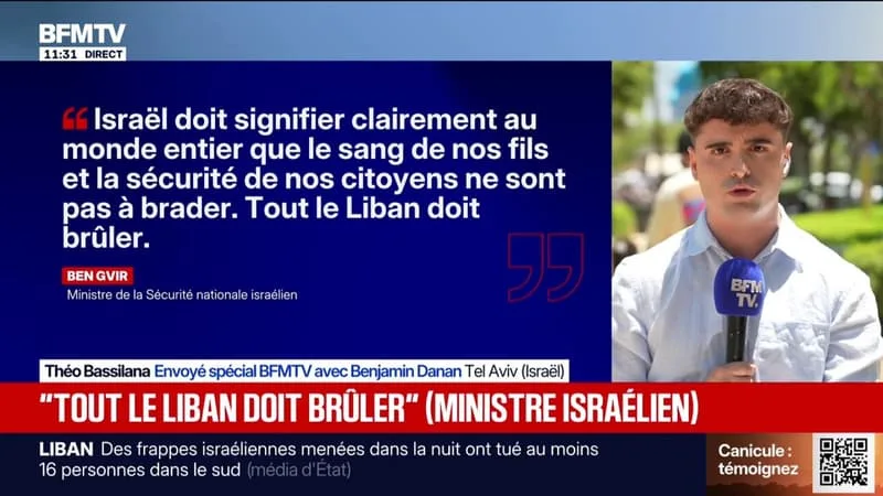 GUERRE AU MOYEN-ORIENT: UN MINISTRE ISRAÉLIEN DIT QUE « TOUT LE LIBAN DOIT BRÛLER » APRÈS LA MORT DE QUATRE SOLDATS, 18 MORTS CÔTÉ LIBANAIS
