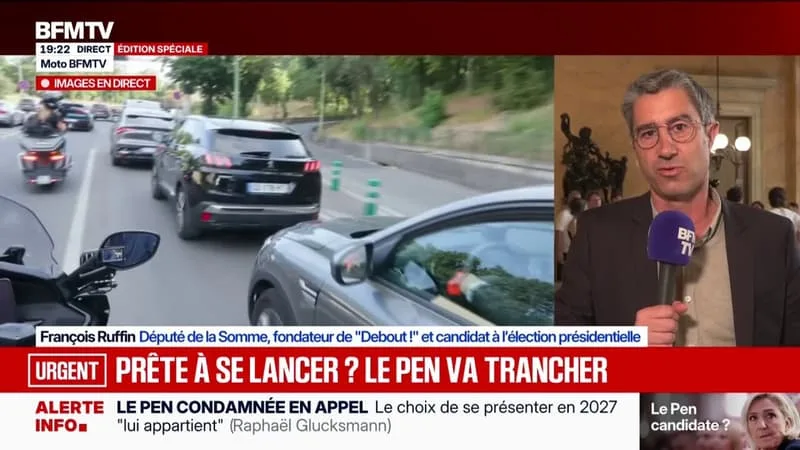 PROCÈS EN APPEL DU RN: FRANÇOIS RUFFIN, DÉPUTÉ DE LA SOMME, N’A « AUCUN DOUTE » SUR LE FAIT QUE MARINE LE PEN VA SE RETIRER DE LA CAMPAGNE PRÉSIDENTIELLE