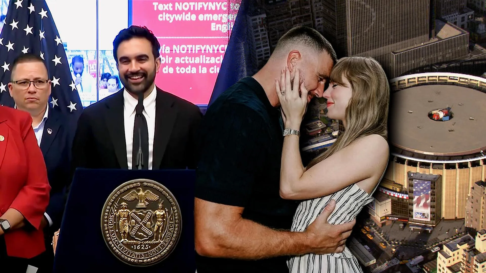 LE MARIAGE DE TAYLOR SWIFT AU MADISON SQUARE GARDEN ? CE CLIN D’ŒIL DE ZOHRAN MAMDANI QUI SEMBLE LE CONFIRMER